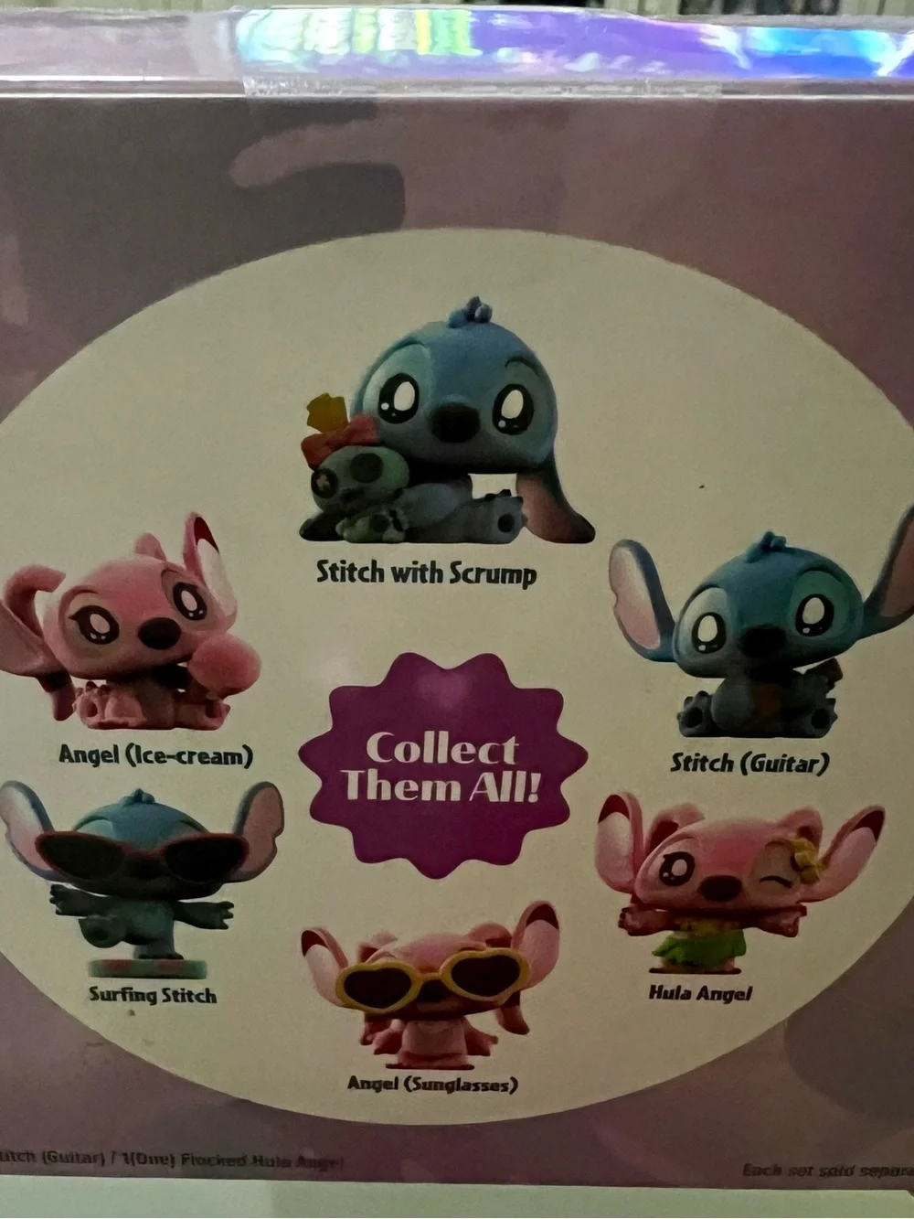 Disney Pink & Gray Flocked Stitch Small Pet Plush Pair